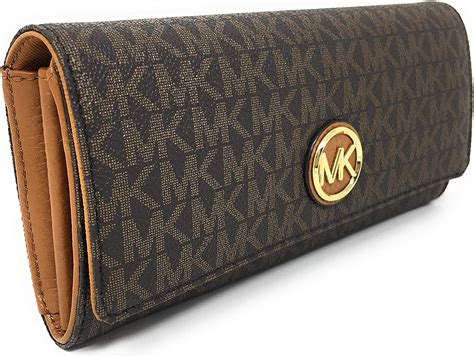 brown acorn michael kors wallet|designer brown leather wallet.